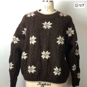 Lands' End Wool Sweater with Snowflake Design